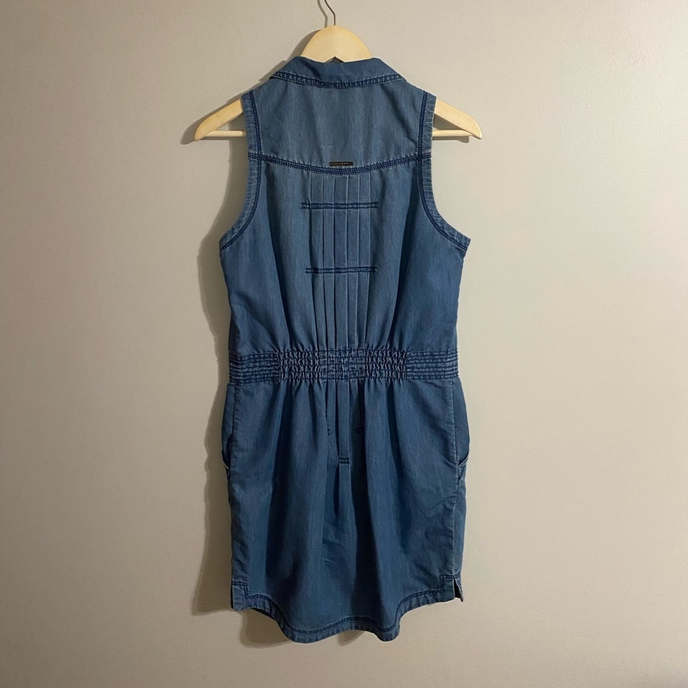 DKNY Denim Sleeveless Zip-Up Dress - Picture 3 of 3